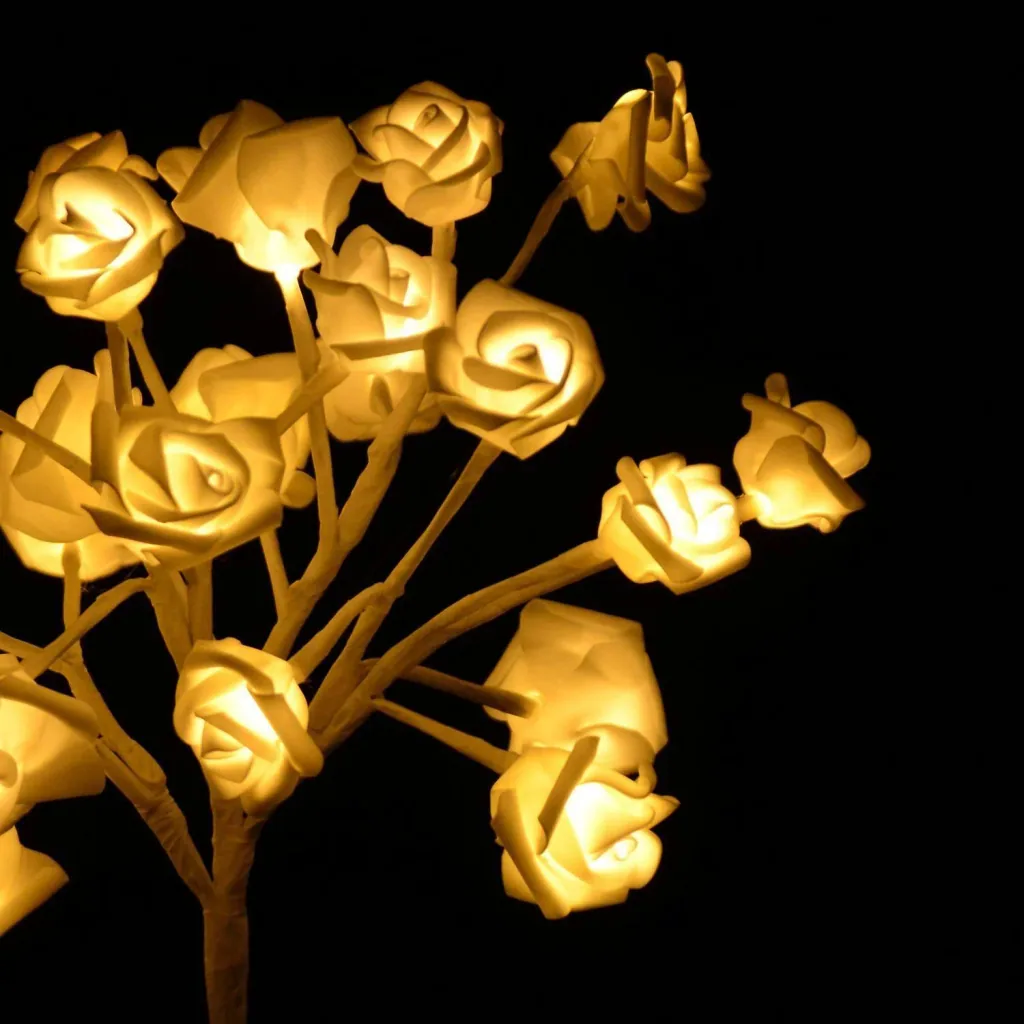 LED Blütenbaum Rosenblüten Lichterbaum Lichterzweig 40 cm