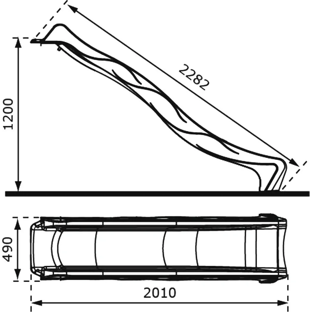 Sky230 Rutsche mit Wasseranschluss Grün - 228 cm
