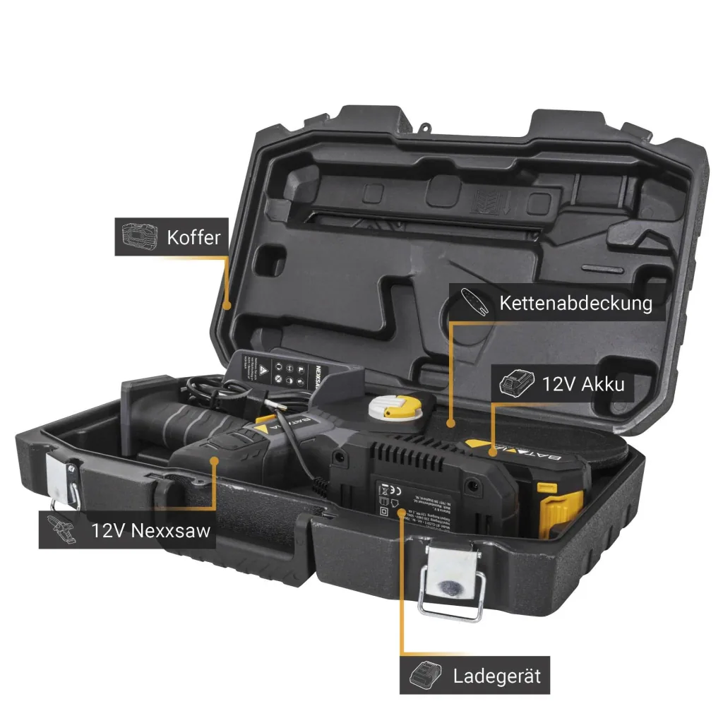 Akku-Einhand-Kettensäge, Set, 12 Volt " Nexxsaw"