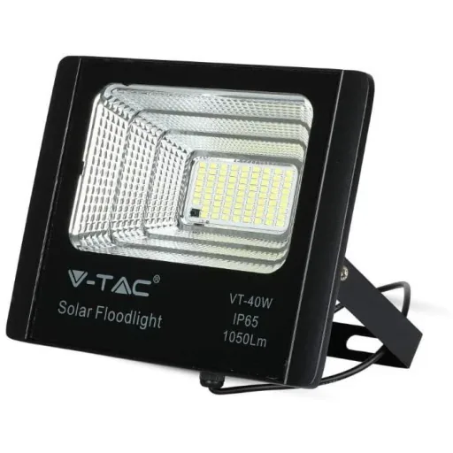 VT-40W Solar-Flutlicht mit Solarpanel - 1050 Lm - 6000K - Schwarz