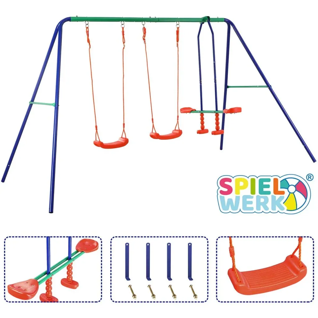 Buntes Schaukelgestell - Geeignet für 4 Kinder