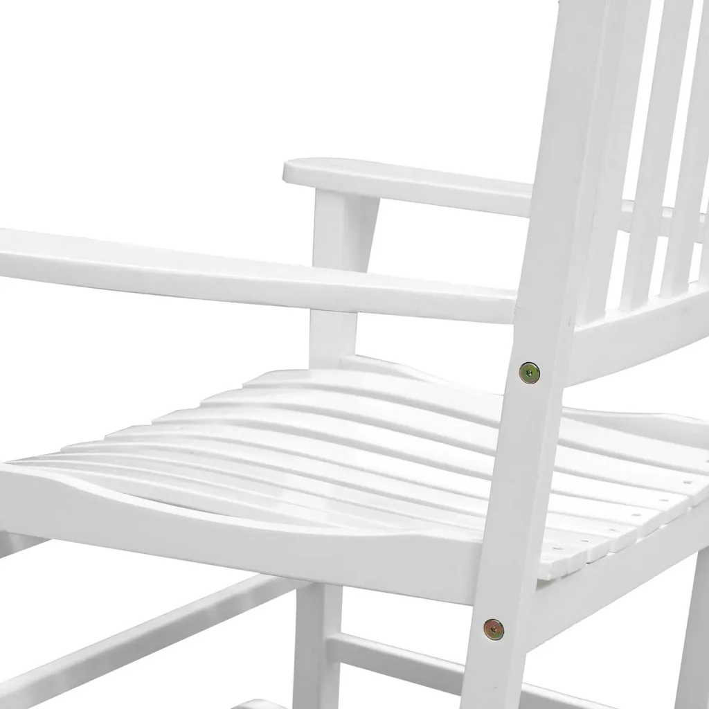 Schaukelsessel Gartenmöbel Relaxstuhl Schwingsessel Akazienholz ergonomisch weiß