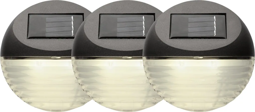 LED Solar Wandleuchten "Fency" im 3er Set