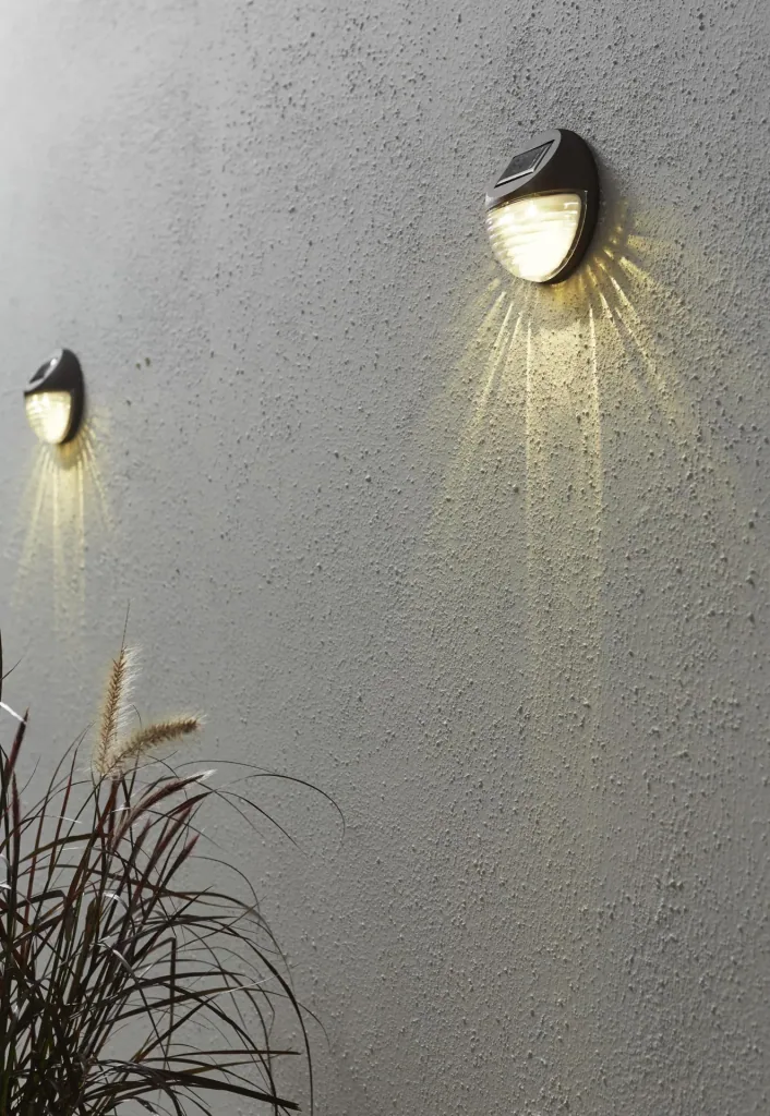 LED Solar Wandleuchten "Fency" im 3er Set