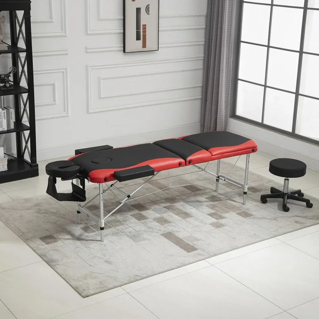 Massageliegen klappbar Kosmetikliegen höhenverstellbarer Massagetisch mit Kopfstütze Massagebett Aluminium Schaumstoff K