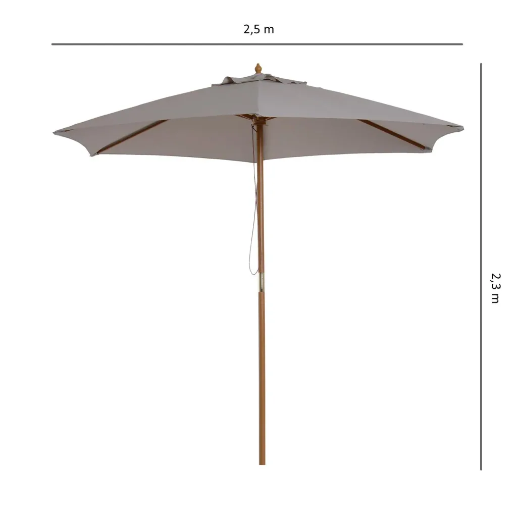 Sonnenschirmmarkise 3-Stufen-Bambus 180/ Polyester grau