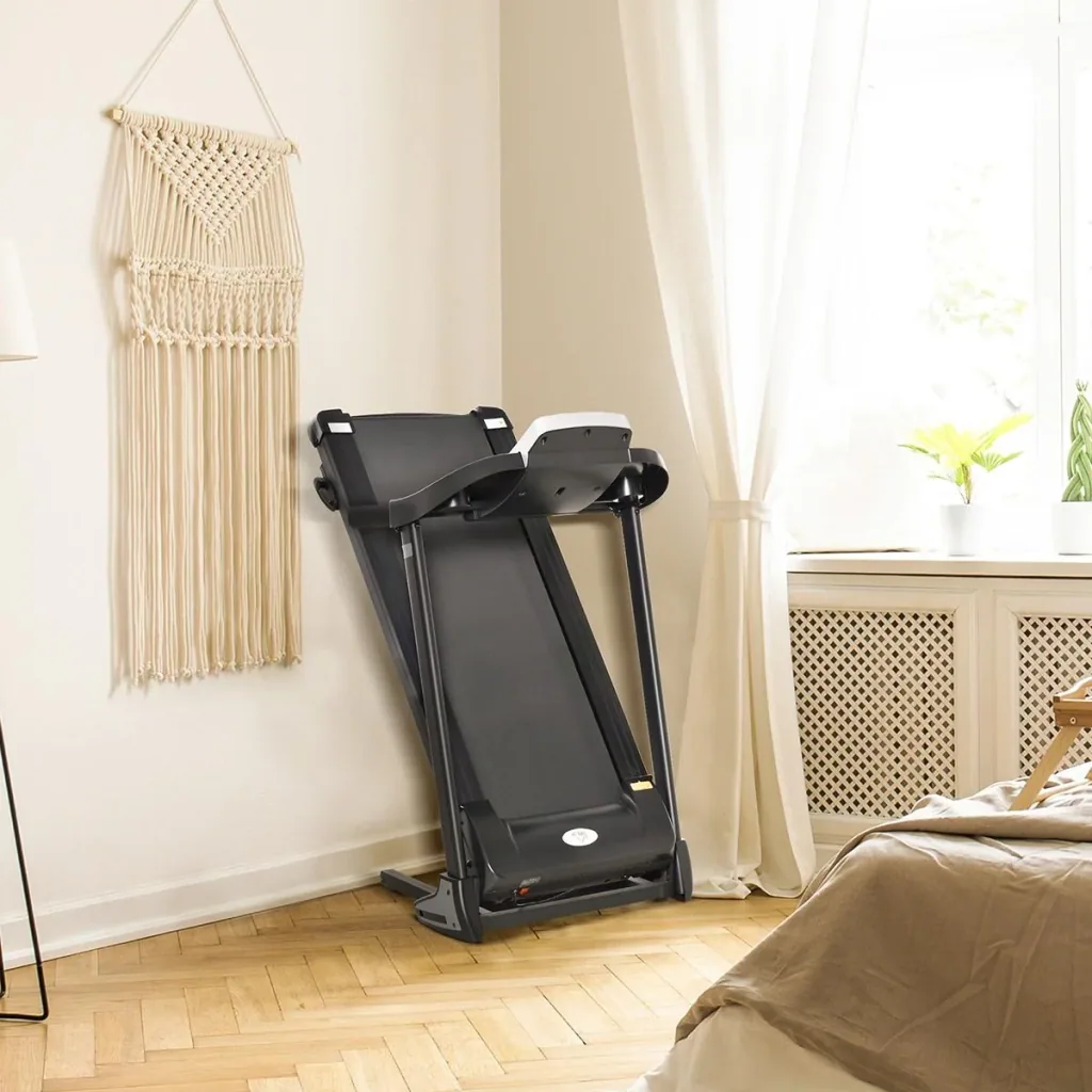 Laufband Klappbar elektrisch 500W 1-12,8 km/h mit LED-Display Getränkehalter und Handyhalterung für Home Gym Indoor Fitn