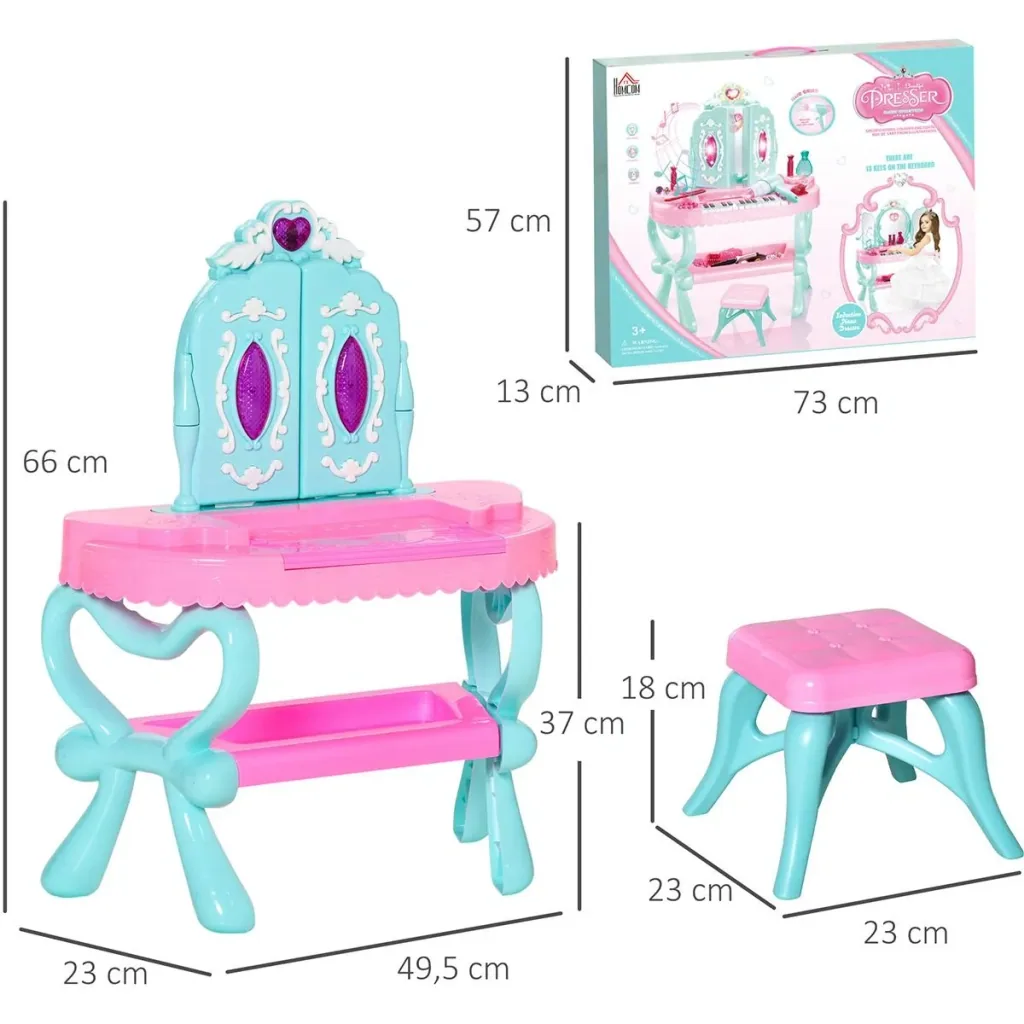 2 in 1 Kinderschminktisch mit Hock
