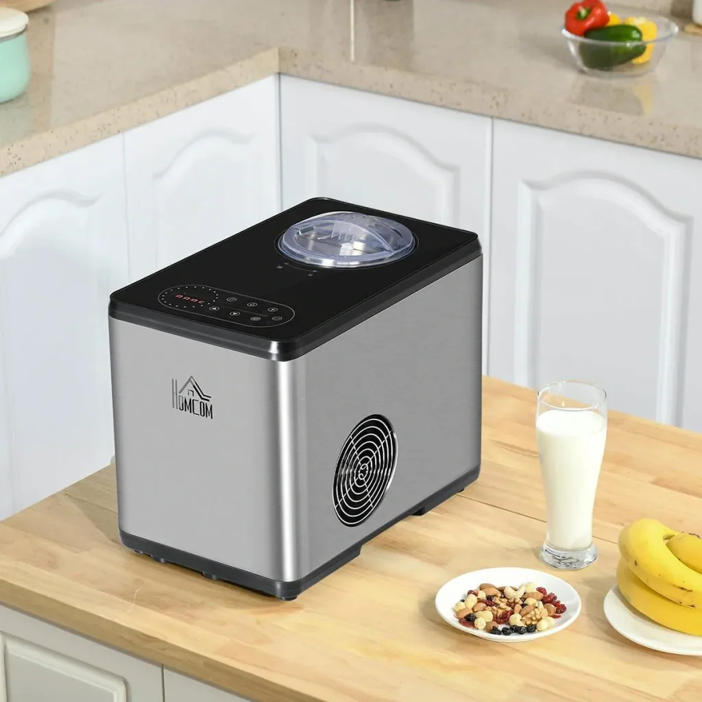 Eismaschine mit Kompressor - 1,5 L - LED-Anzeige - 38,4 x 24 x 32 cm