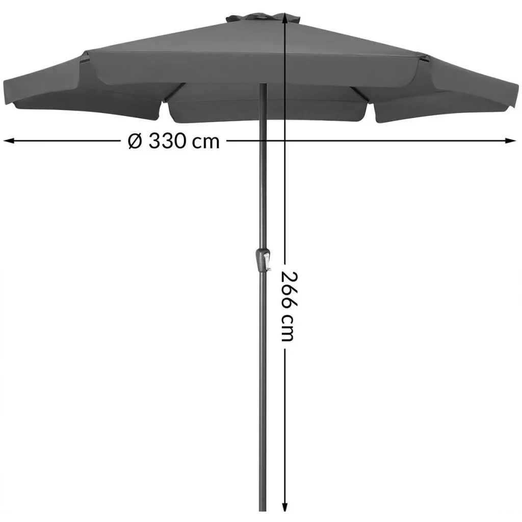 Sonnenschirm - Anthrazit - Ø330 cm