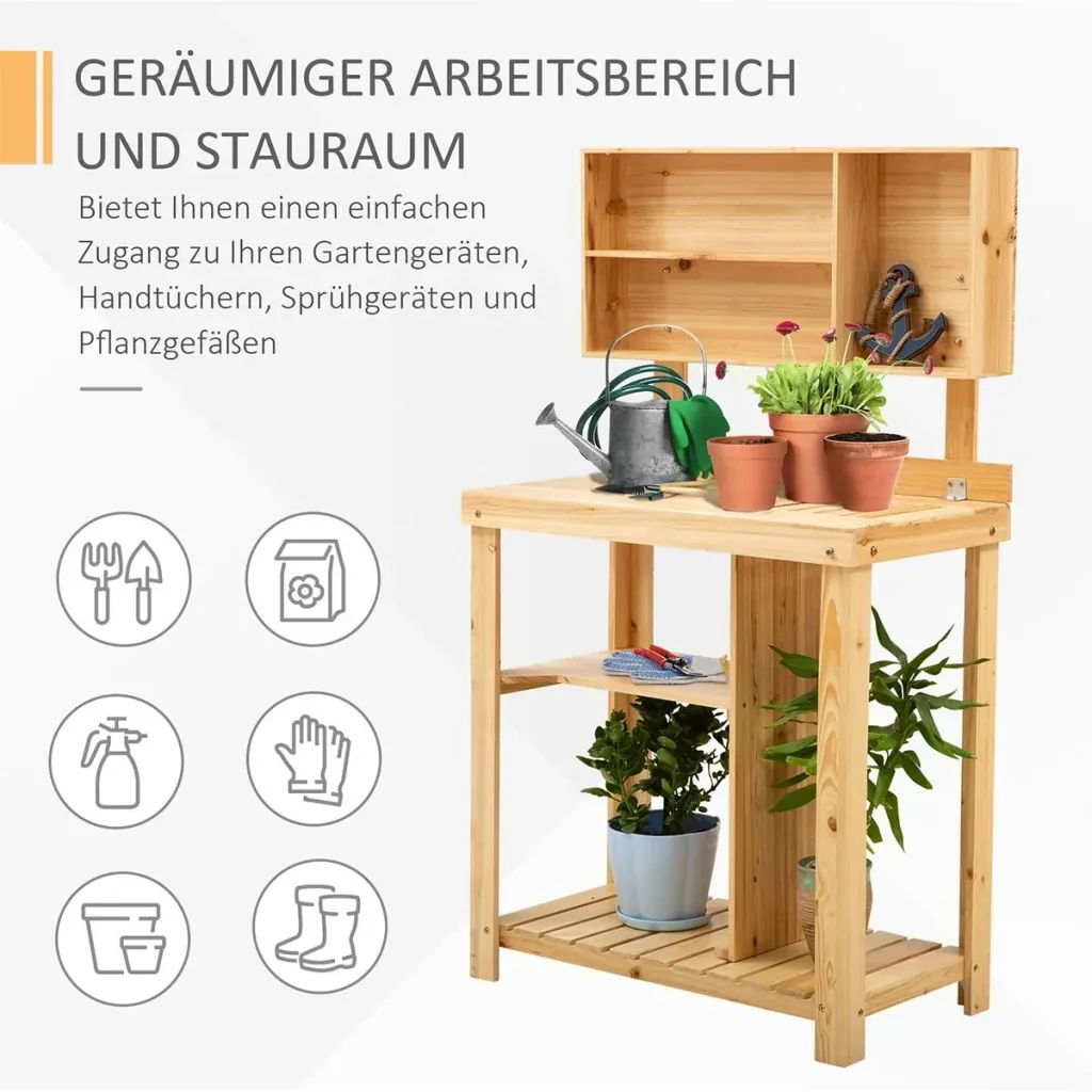 Gärtnertisch mit Ablage natur