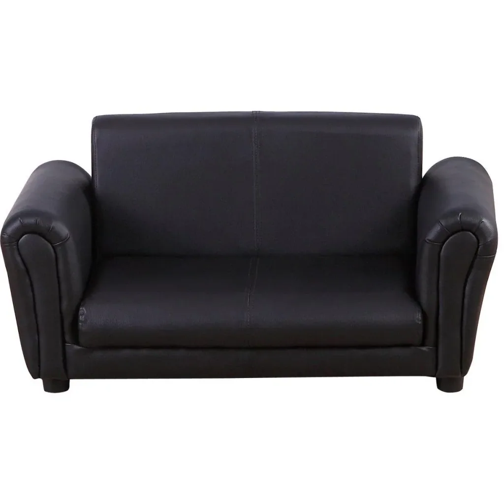 Kindersofa mit Hocker Sofa Sessel Kinder Kindersessel PVC schwarz