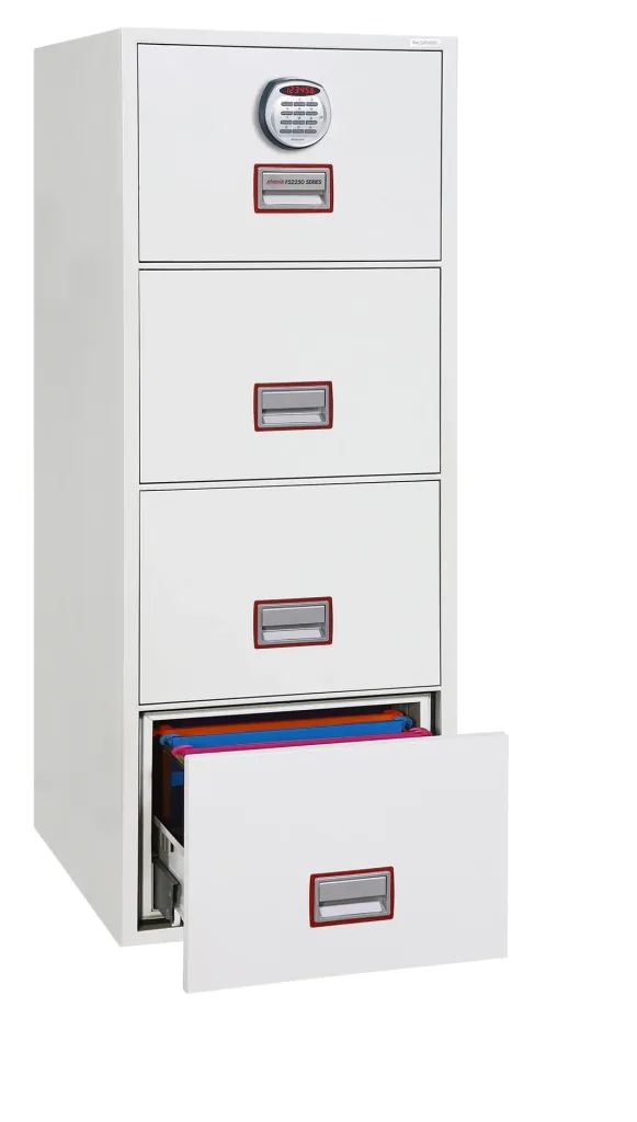 Aktenschrank World Class Vertical Fire File mit 4 Schubladen und elektronischem Schloss