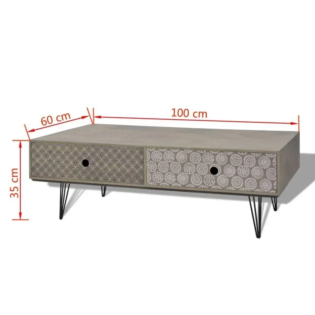Couchtisch 100x60x35 cm grau