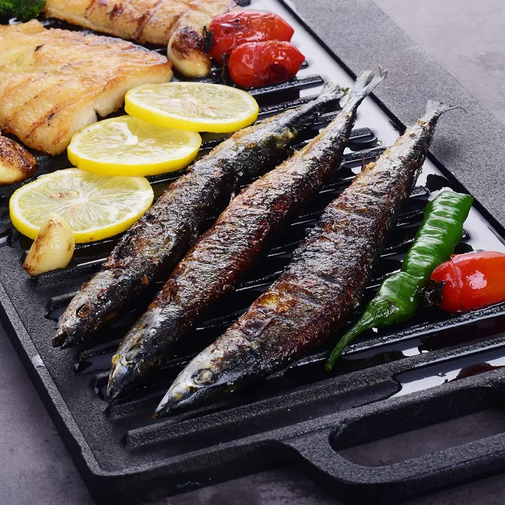 Wende-Grillplatte 2in1 aus Gusseisen