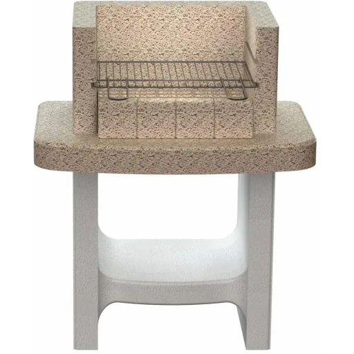 Holzkohlegrill mit Schornstein aus Beton