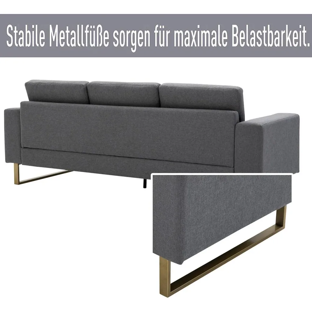Polstersofa als 3-Sitzer dunkelgrau