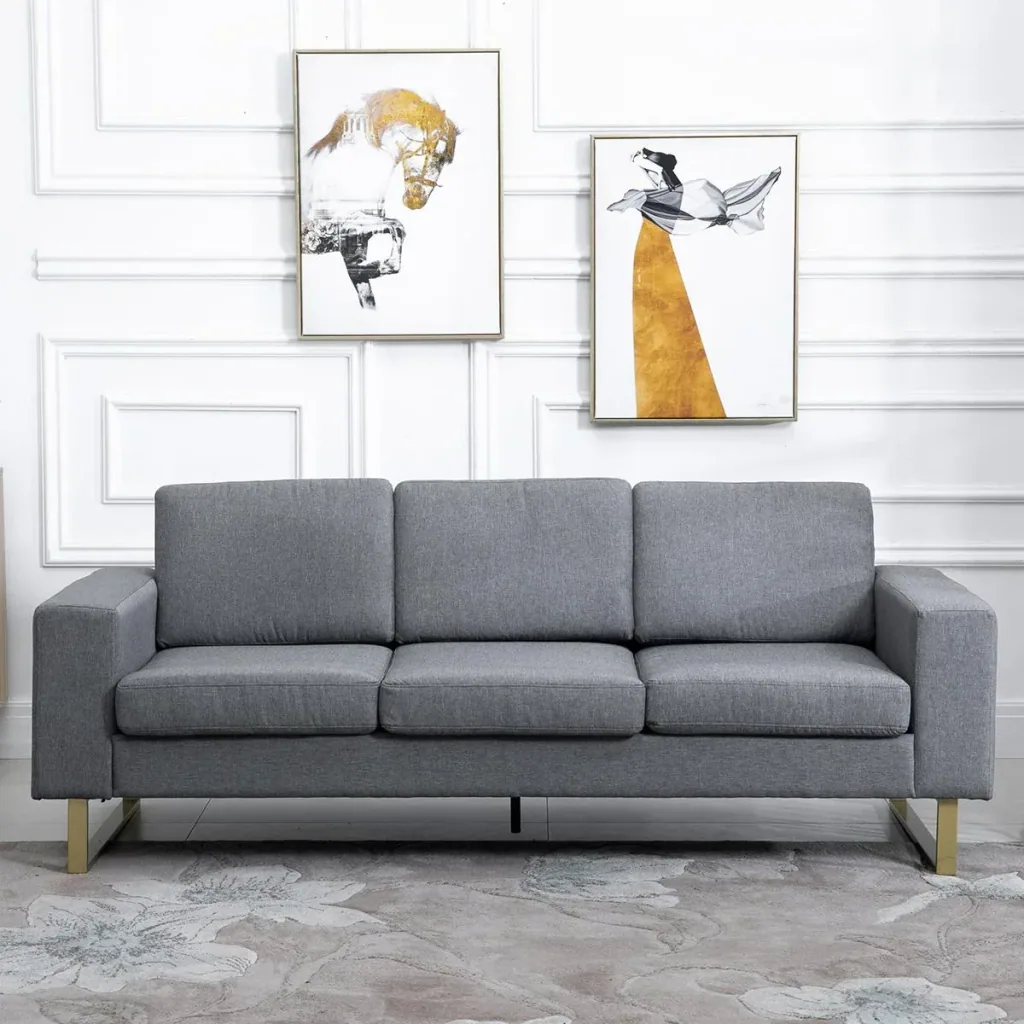 Polstersofa als 3-Sitzer dunkelgrau