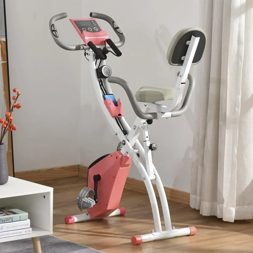 Heimtrainer 2-in-1 Fahrradtrainer LCD-Display klappbarer Hometrainer Trimmrad mit 8 stufig einstellbarem Magnetwiderstan