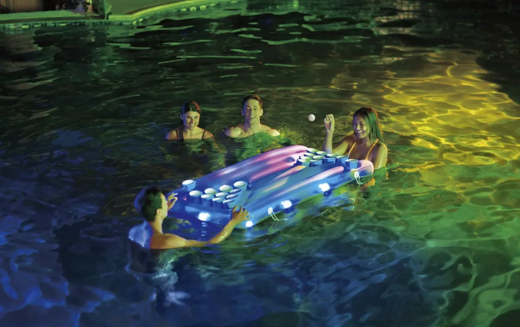 Summer Waves Bierpong Bierpong Spiel Set mit Bällen 160x84x19 cm Blau