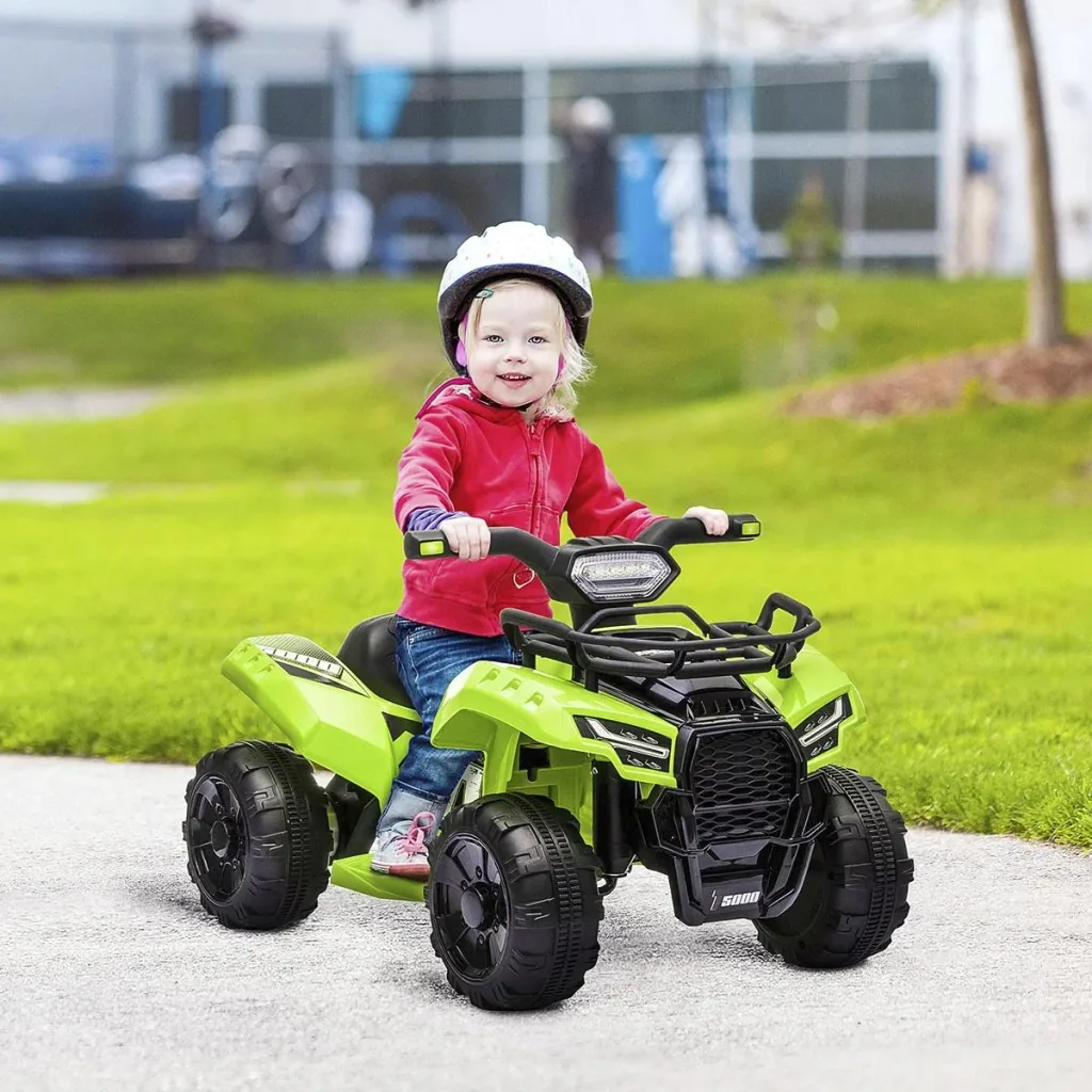 Quad ATV Kinderauto Kinderwagen 6V Akku Elektroauto LED Frontlicht Kinderfahrzeug Kindermotorrad Elektroquad für 18-36