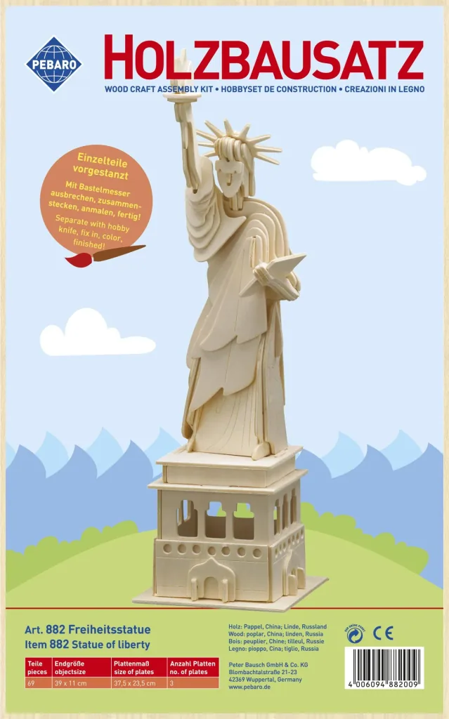 Holzbausatz "Freiheitsstatue", 39 x 11 cm