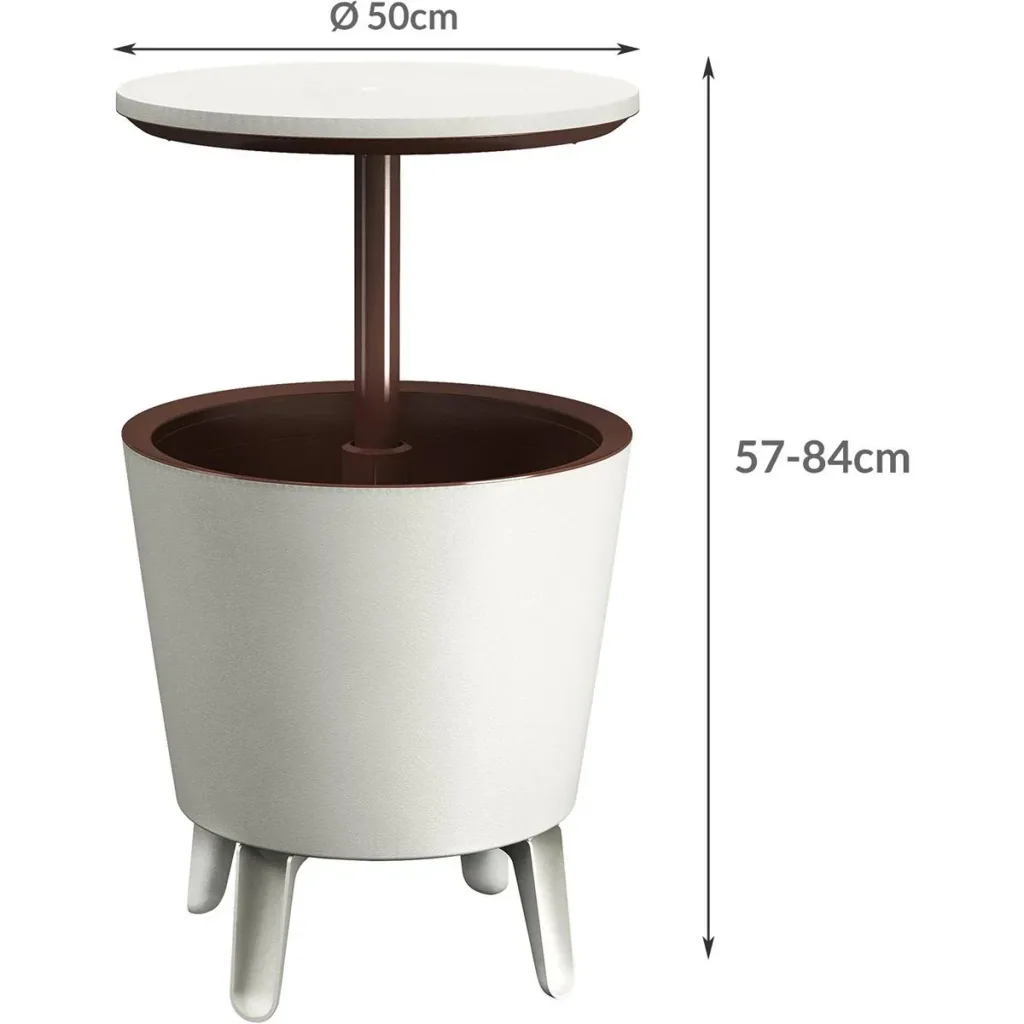 Getränkekühler - Weiß/Braun - Ø50 cm - 30L