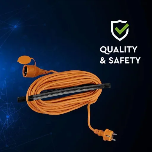 VT-3002-15 Verlängerungskabel mit Schutzhülle - 15 Meter - orange