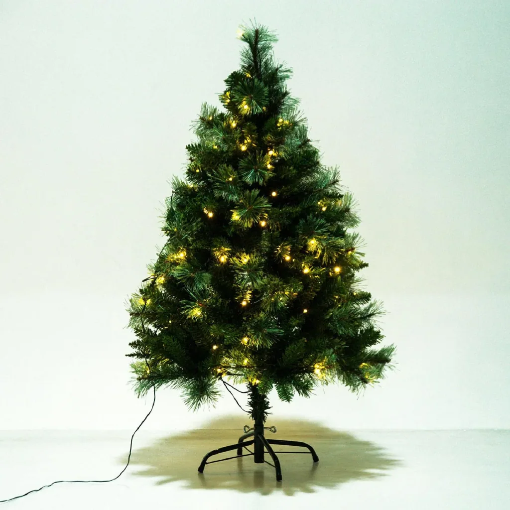 Weihnachtsbaum LED Tannenbaum mit Metallständer Grün 120cm