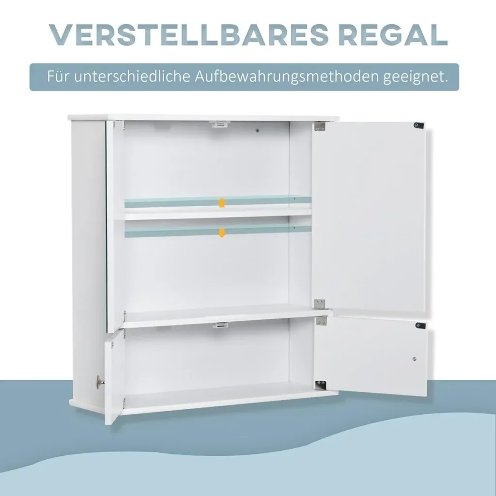 Spiegelschrank Glas MDF 55 cm x 17,5 cm x 60 cm