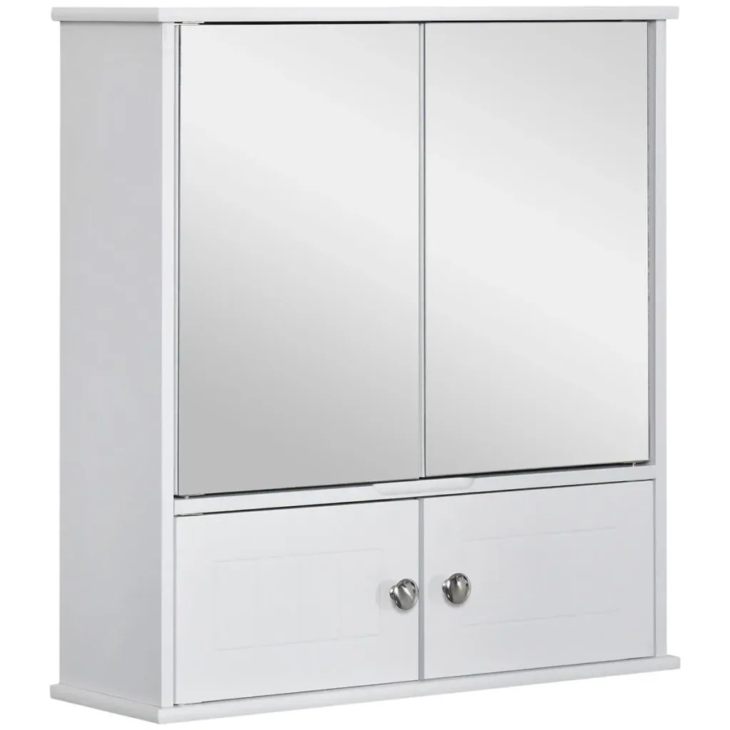 Spiegelschrank Glas MDF 55 cm x 17,5 cm x 60 cm