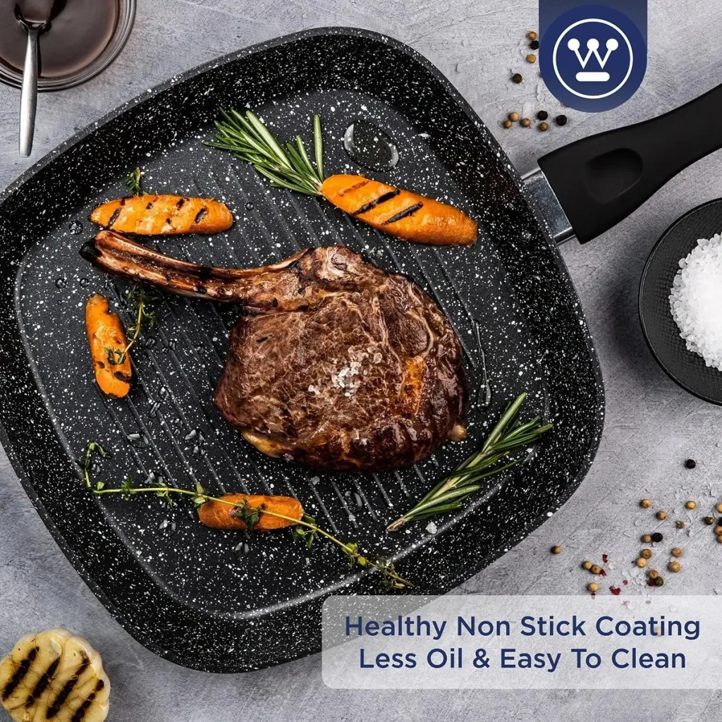 Grillpfanne Induktion - Ø28 cm - Schwarzer Marmor