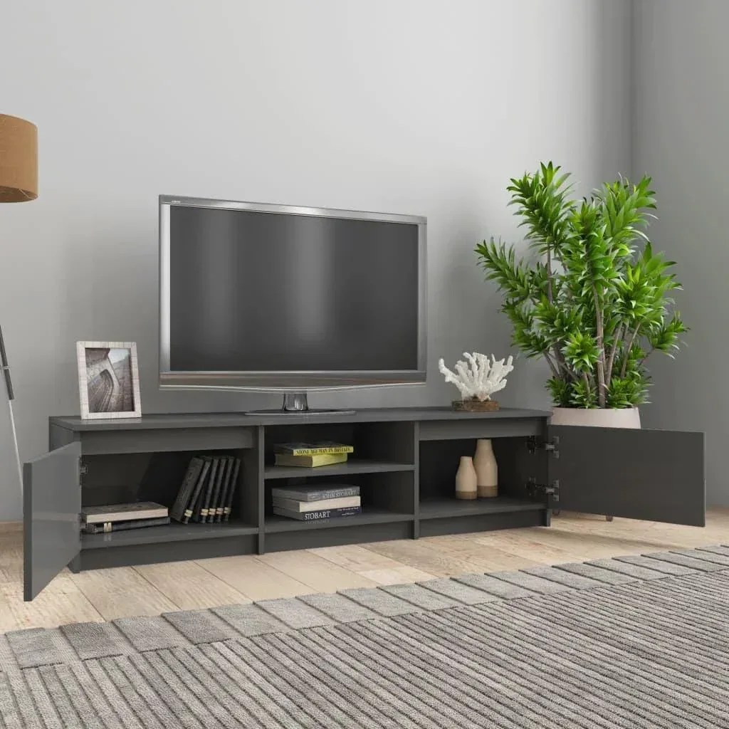 TV-Schrank 140x40x35,5 cm Spanplatte Hochglanz grau