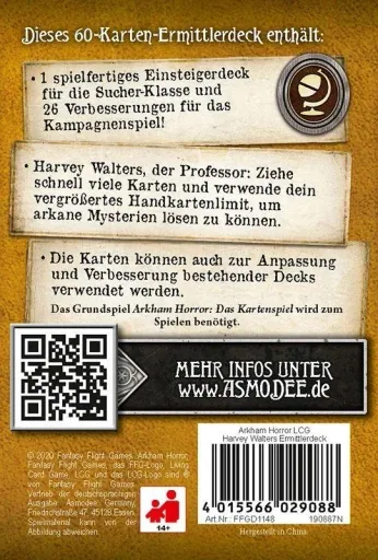 Arkham Horror Das Kartenspiel - Harvey Walters ( Ermittler Deck )