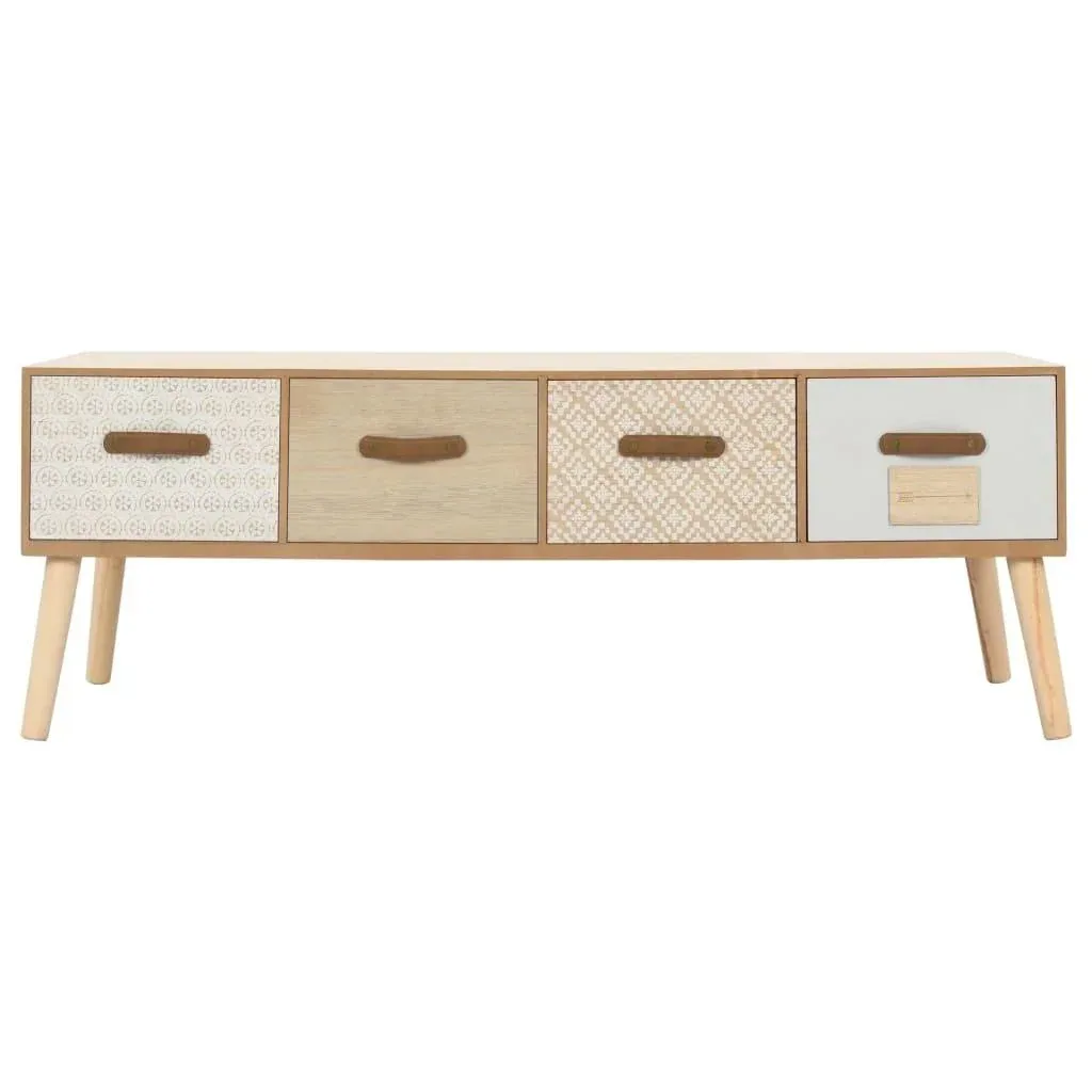 Couchtisch mit 4 Schubladen 110x50x40 cm Kiefer massiv