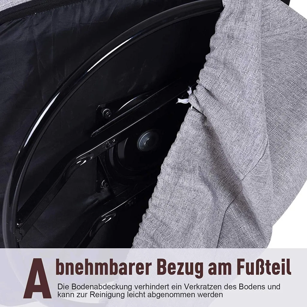 Bodensitzkissen und Rückenkissen Klappstuhl Polsterauflage Leinen Hellgrau 64 x 93 x 80 cm