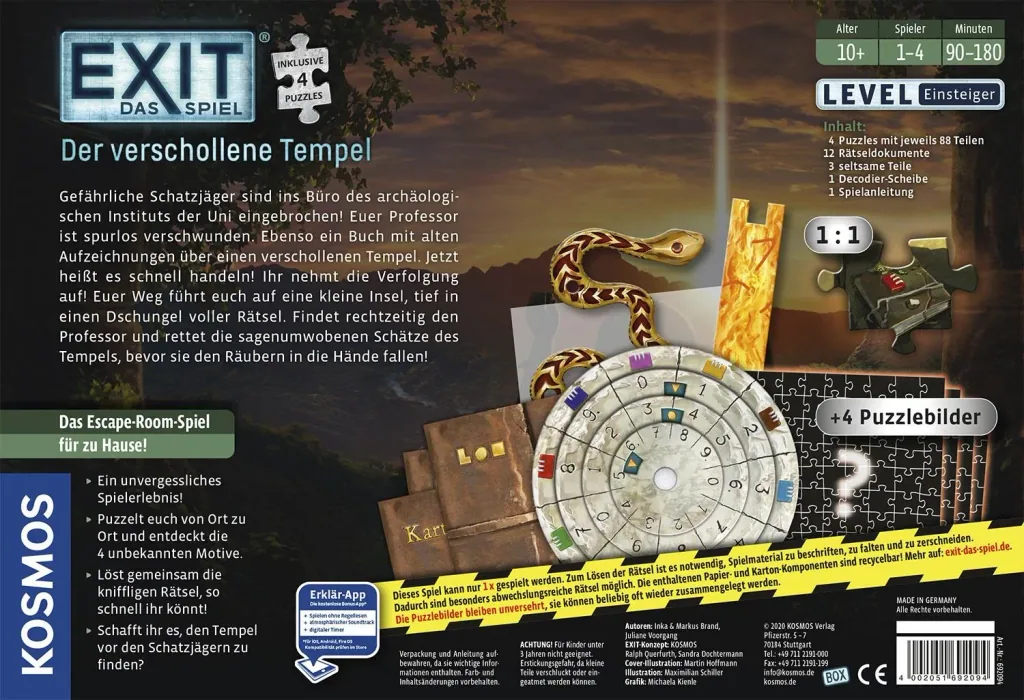 EXIT-Das Spiel + Puzzle - Der verschollene Tempel