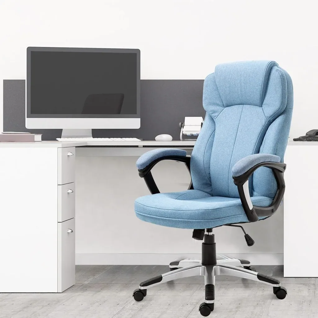 Bürostuhl mit Wippfunktion hellblau