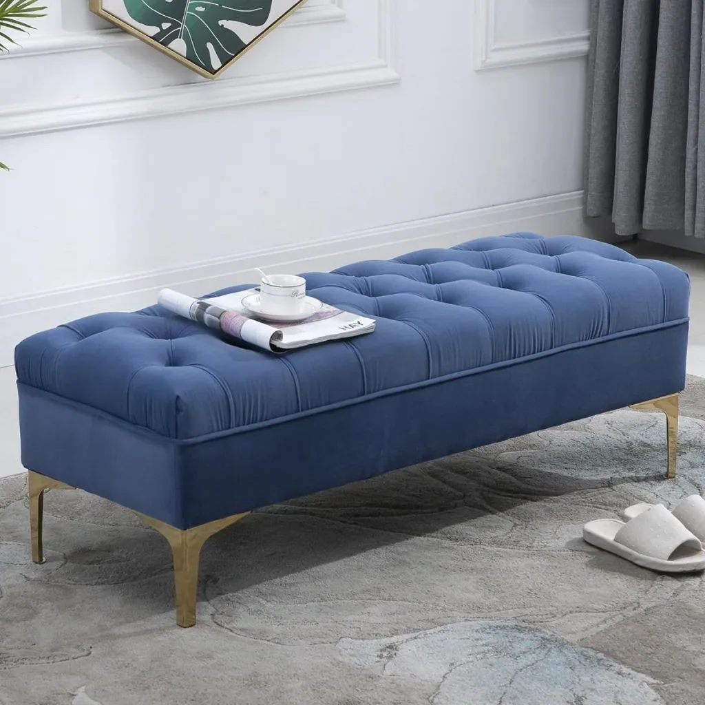Polsterbank blau/gold
