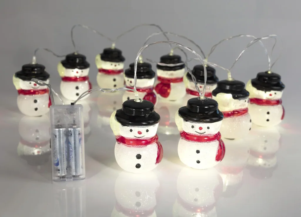 Lichterkette 10 LED mit Schneemännern