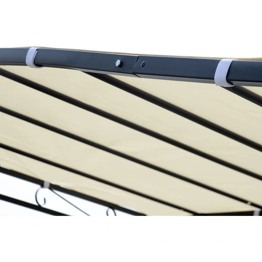 Pergola Terrassenüberdachung Pavillon 297x297cm Metall Creme
