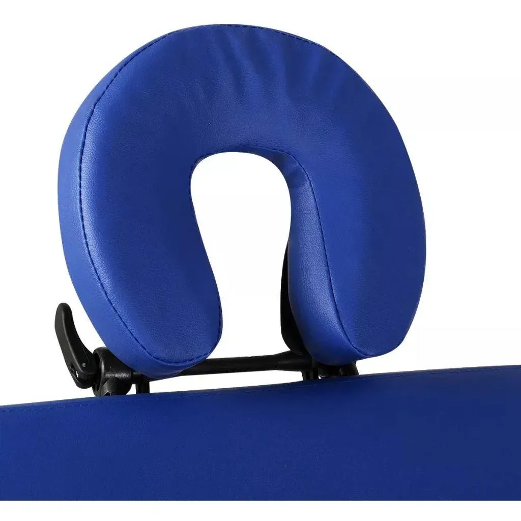 Klappbare Massageliege 3 Zonen mit Holzrahmen (blau)