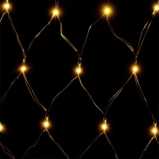 Netz-Lichterkette warmweiß 100 LED 120x120cm