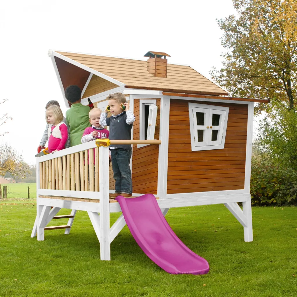 Emma Spielhaus Braun/Weiß - Lila Rutsche