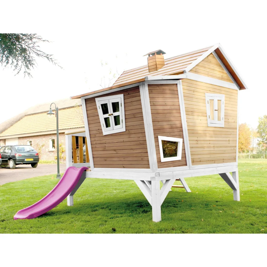 Emma Spielhaus Braun/Weiß - Lila Rutsche