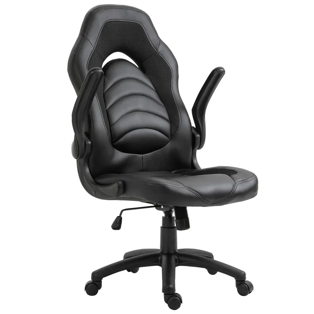 Gamingstuhl mit Wippfunktion höhenverstellbarer Bürostuhl ergonomischer Schreibtischstuhl Home-Office Schaumstoff Kunstl