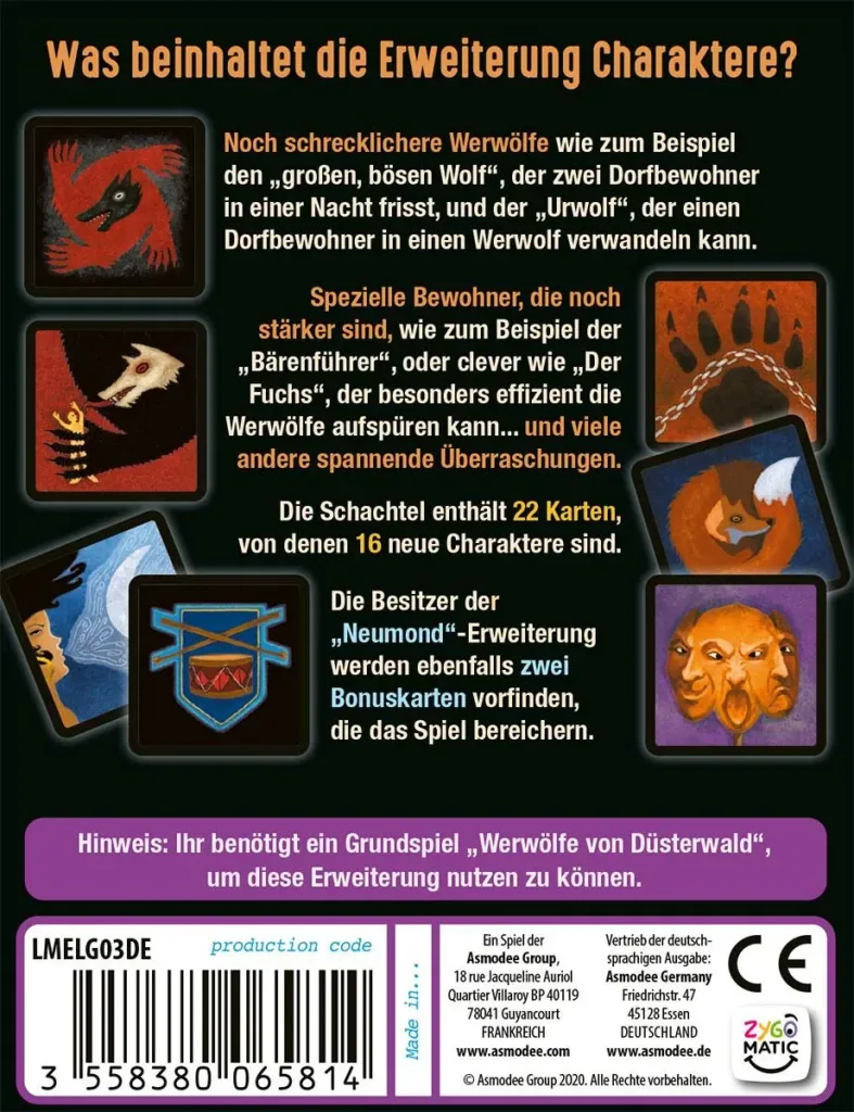 Werwölfe von Düsterwald Charaktere - Erweiterung