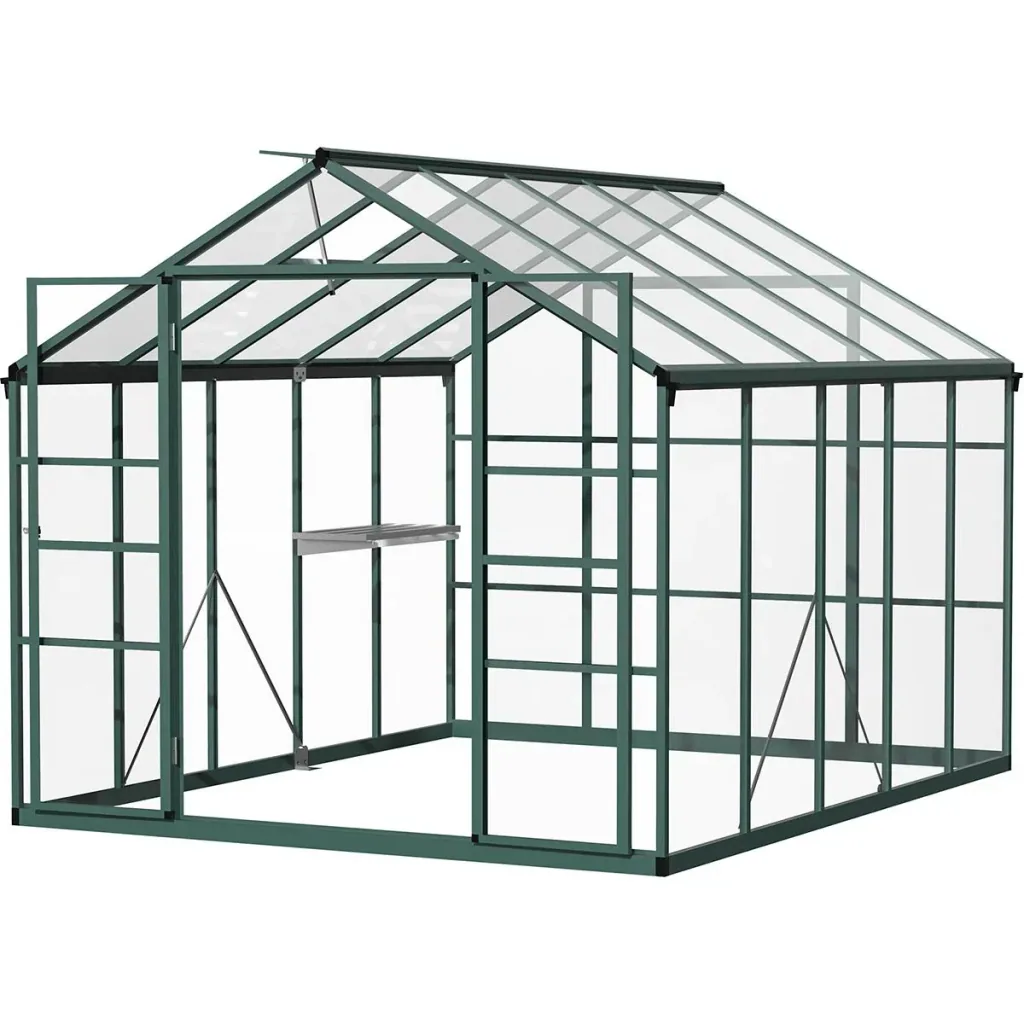 Begehbares Gewächshaus - Aluminium - Transparent - 308 x 248 x 226 cm
