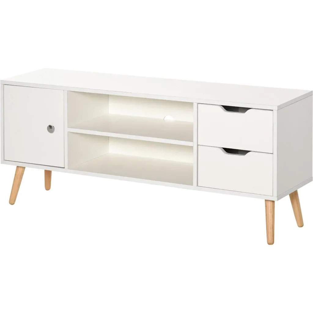 TV Lowboard mit Schubladen weiß