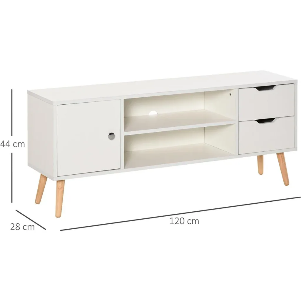TV Lowboard mit Schubladen weiß